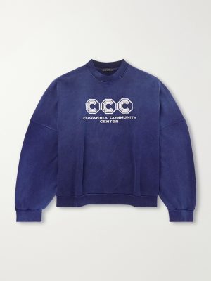 Hooligan Logo-Embroidered Cotton-Jersey Sweatshirt Hooligan Logo-Embroidered Cotton-Jersey Sweatshirt