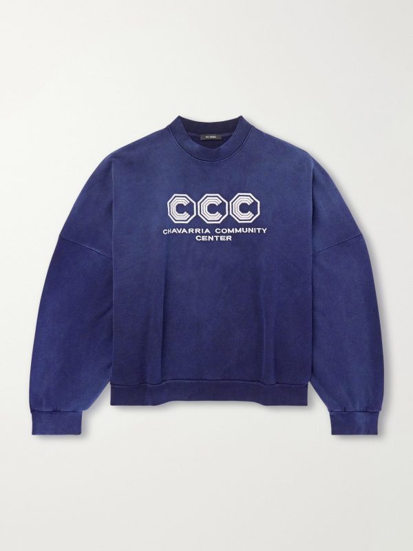 Hooligan Logo-Embroidered Cotton-Jersey Sweatshirt Hooligan Logo-Embroidered Cotton-Jersey Sweatshirt