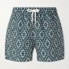 Rio Straight-Leg Mid-Length Printed Recycled Swim Shorts Rio Straight-Leg Mid-Length Printed Recycled Swim Shorts