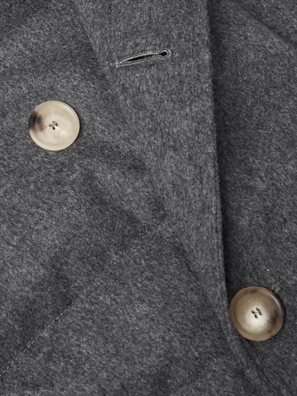 Double-Breasted Shearling-Trimmed Quilted Wool Down Jacket - CU
