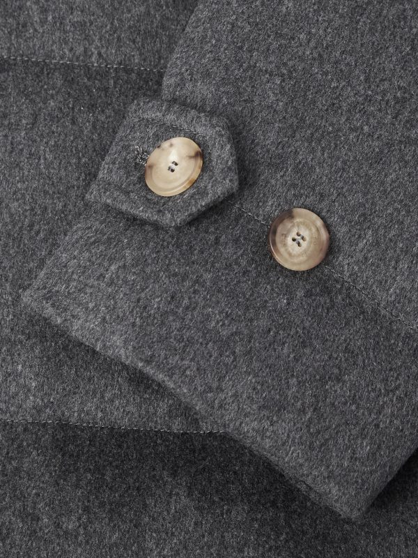 Double-Breasted Shearling-Trimmed Quilted Wool Down Jacket - E1