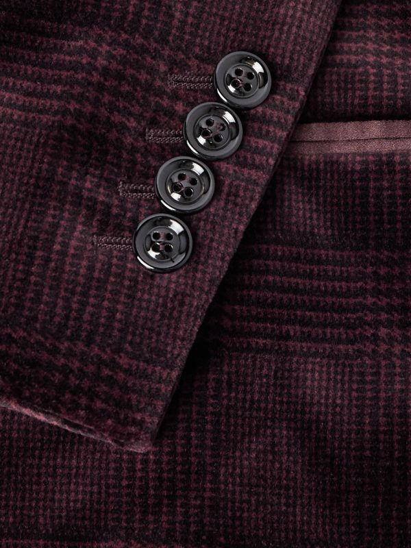 Slim-Fit Satin-Trimmed Prince of Wales Checked Cotton-Velvet Tuxedo Jacket - CU Slim-Fit Satin-Trimmed Prince of Wales Checked Cotton-Velvet Tuxedo Jacket - CU