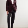 Slim-Fit Satin-Trimmed Prince of Wales Checked Cotton-Velvet Tuxedo Jacket - OU Slim-Fit Satin-Trimmed Prince of Wales Checked Cotton-Velvet Tuxedo Jacket - OU