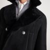 Double-Breasted Shearling Coat - CU