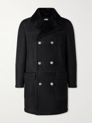 Double-Breasted Shearling Coat