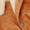 Shearling-Trimmed Suede Trucker Jacket - CU Shearling-Trimmed Suede Trucker Jacket - CU