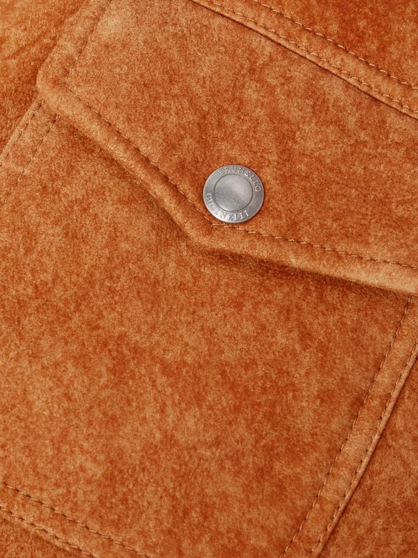 Shearling-Trimmed Suede Trucker Jacket - E1 Shearling-Trimmed Suede Trucker Jacket - E1