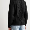 Intarsia Cashmere Rollneck Sweater - BK Intarsia Cashmere Rollneck Sweater - BK