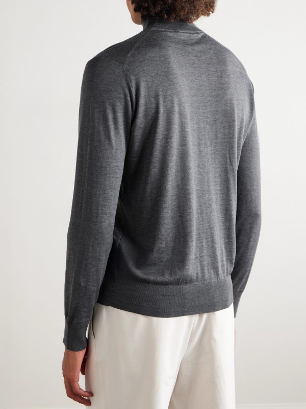 Silk and Cotton-Blend Rollneck Sweater - BK Silk and Cotton-Blend Rollneck Sweater - BK