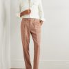 Straight-Leg Pleated Herringbone Wool and Cashmere-Blend Trousers - OU