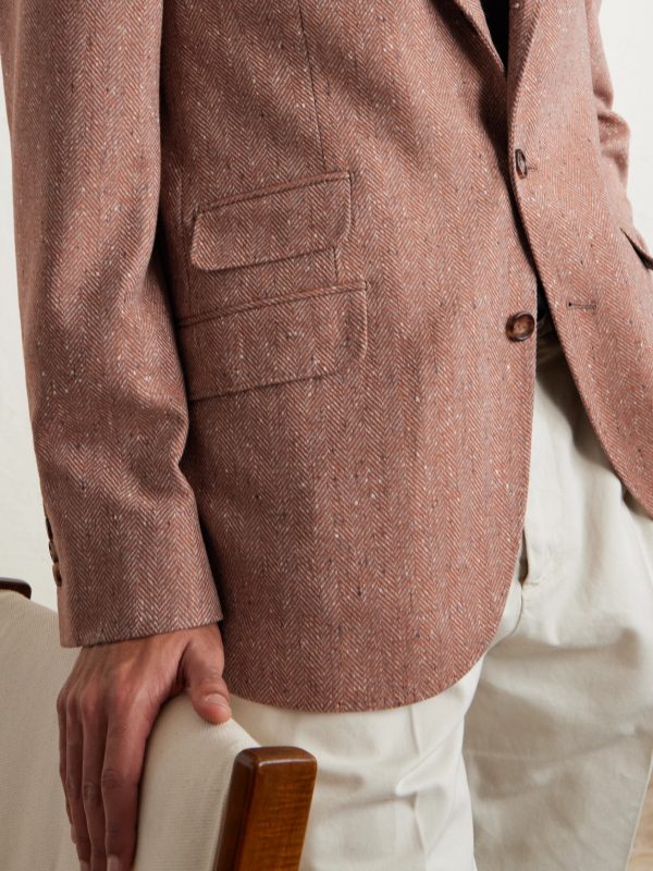 Herringbone Wool and Cashmere-Blend Blazer - E2
