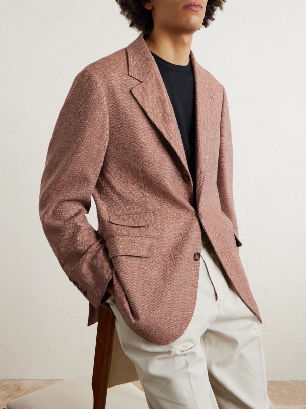 Herringbone Wool and Cashmere-Blend Blazer - FR