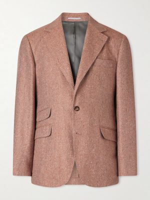 Herringbone Wool and Cashmere-Blend Blazer Herringbone Wool and Cashmere-Blend Blazer