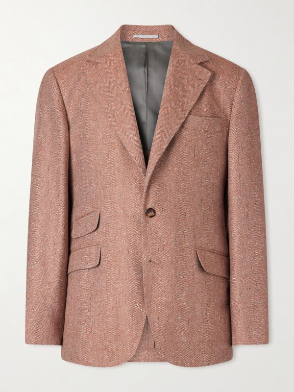 Herringbone Wool and Cashmere-Blend Blazer