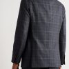 Checked Double-Breasted Cashmere and Virgin Wool-Blend Suit Jacket - BK