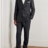 Checked Double-Breasted Cashmere and Virgin Wool-Blend Suit Jacket - OU