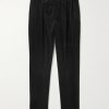 Tapered Pleated Stretch Cotton and Cashmere-Blend Corduroy Trousers Tapered Pleated Stretch Cotton and Cashmere-Blend Corduroy Trousers
