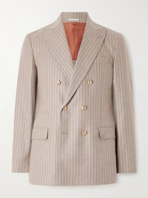 Striped Cashmere and Silk-Blend Suit Jacket Striped Cashmere and Silk-Blend Suit Jacket