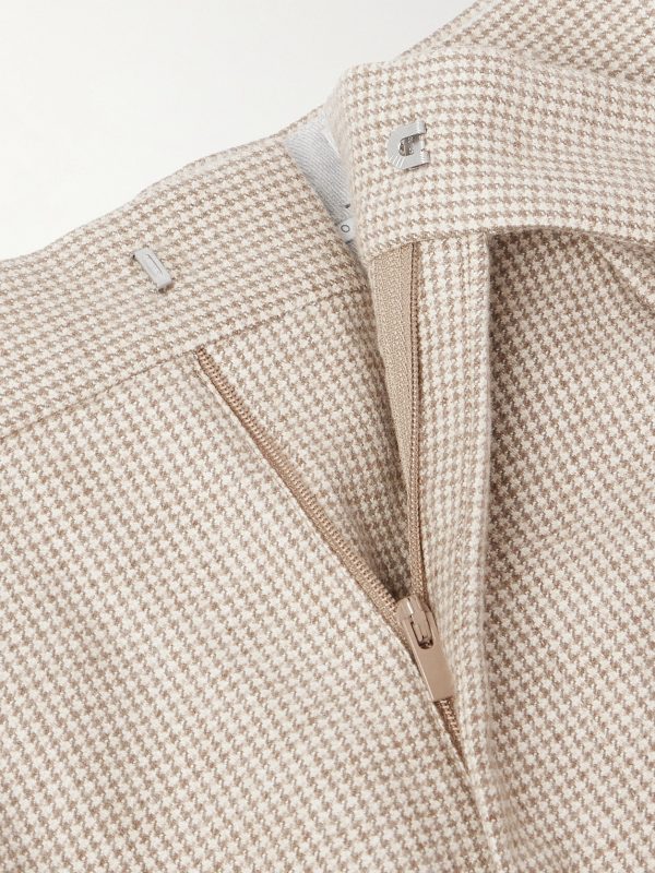Straight-Leg Pleated Puppytooth Cashmere and Silk-Blend Suit Trousers - E1 Straight-Leg Pleated Puppytooth Cashmere and Silk-Blend Suit Trousers - E1