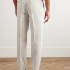 Straight-Leg Pleated Cotton Trousers - BK Straight-Leg Pleated Cotton Trousers - BK