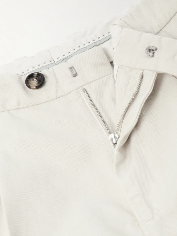 Straight-Leg Pleated Cotton Trousers - E1 Straight-Leg Pleated Cotton Trousers - E1