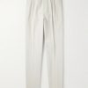 Straight-Leg Pleated Cotton Trousers Straight-Leg Pleated Cotton Trousers