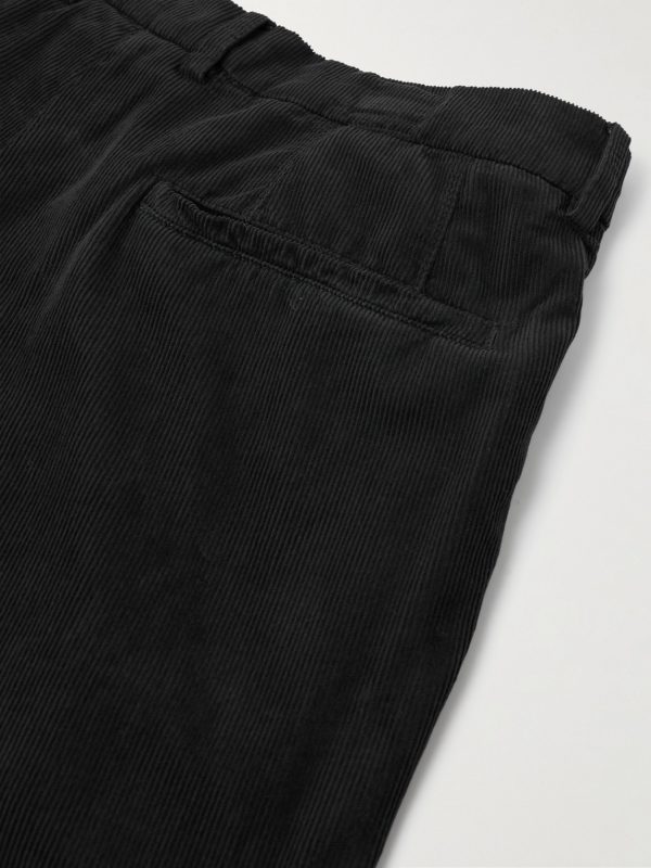 Tapered Pleated Cotton-Corduroy Trousers - CU