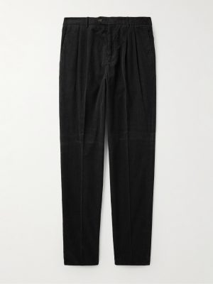 Tapered Pleated Cotton-Corduroy Trousers Tapered Pleated Cotton-Corduroy Trousers