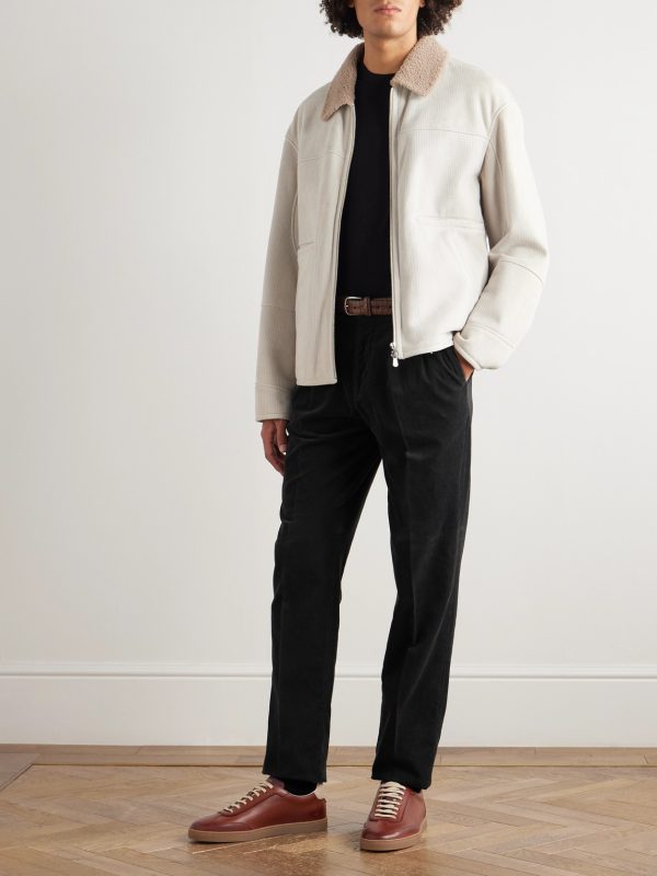 Tapered Pleated Cotton-Corduroy Trousers - OU