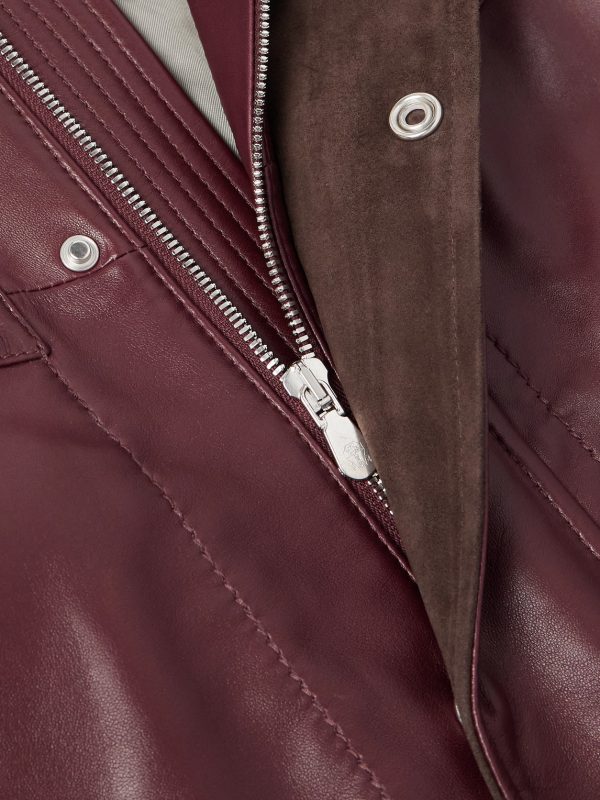 Padded Nubuck-Trimmed Leather Field Jacket - CU Padded Nubuck-Trimmed Leather Field Jacket - CU