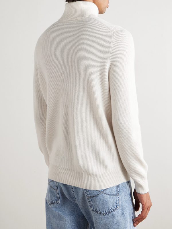 Ribbed Cashmere Rollneck Sweater - BK
