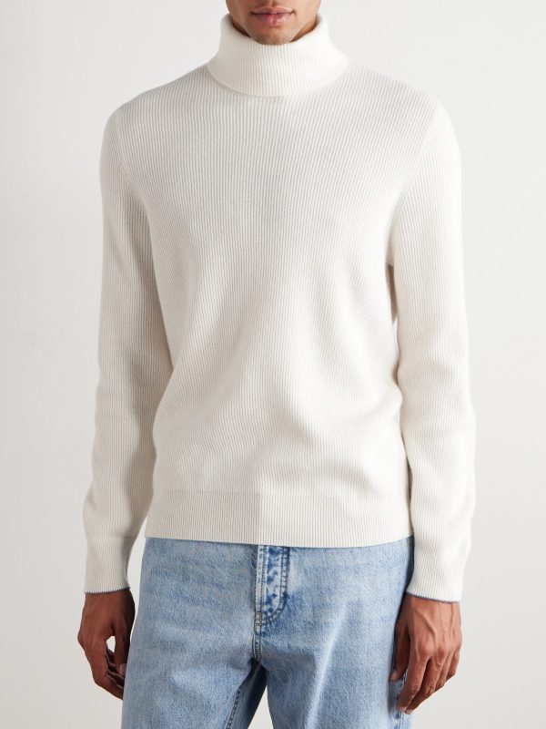 Ribbed Cashmere Rollneck Sweater - FR