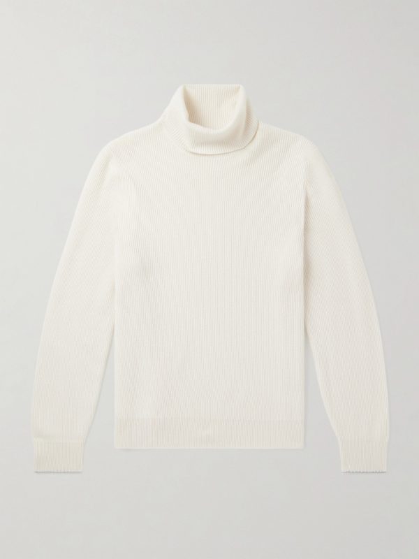 Ribbed Cashmere Rollneck Sweater