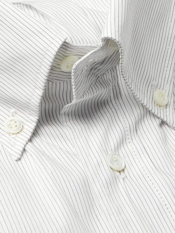 Slim-Fit Button-Down Collar Pinstriped Cotton-Poplin Shirt - CU Slim-Fit Button-Down Collar Pinstriped Cotton-Poplin Shirt - CU