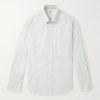 Slim-Fit Button-Down Collar Pinstriped Cotton-Poplin Shirt Slim-Fit Button-Down Collar Pinstriped Cotton-Poplin Shirt