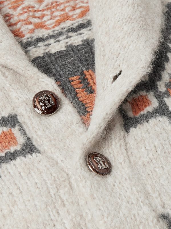 Shawl-Collar Jacquard-Knit Alpaca-Blend Cardigan - CU Shawl-Collar Jacquard-Knit Alpaca-Blend Cardigan - CU