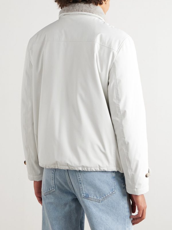 Shearling-Trimmed Shell Jacket - BK Shearling-Trimmed Shell Jacket - BK