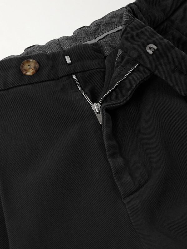 Straight-Leg Pleated Cotton-Corduroy Trousers - E1 Straight-Leg Pleated Cotton-Corduroy Trousers - E1