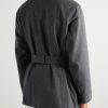 Cappotto Belted Leather-Trimmed Wool Field Jacket - BK Cappotto Belted Leather-Trimmed Wool Field Jacket - BK