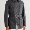 Cappotto Belted Leather-Trimmed Wool Field Jacket - FR Cappotto Belted Leather-Trimmed Wool Field Jacket - FR