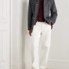 Cappotto Belted Leather-Trimmed Wool Field Jacket - OU Cappotto Belted Leather-Trimmed Wool Field Jacket - OU