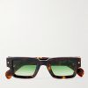 Cervantes Square-Frame Tortoiseshell Acetate Sunglasses