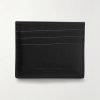 Pebble-Grain Leather Cardholder - BK