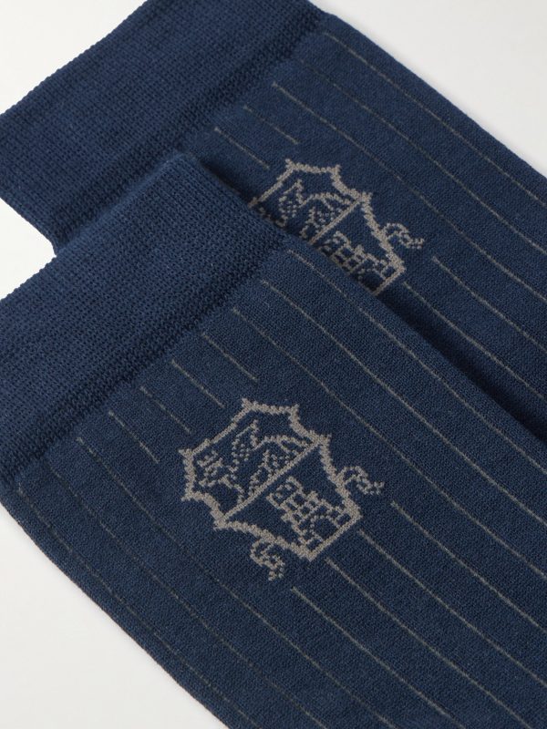Logo-Jacquard Cotton Socks - CU Logo-Jacquard Cotton Socks - CU