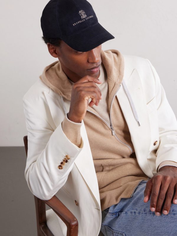 Logo-Embroidered Suede Cap - OU Logo-Embroidered Suede Cap - OU