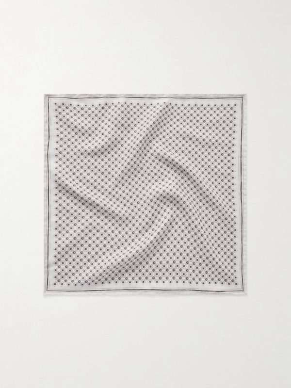 Printed Silk Pocket Square - FR