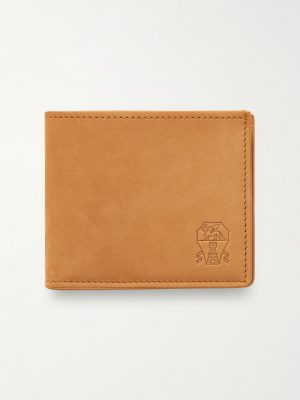 Logo-Debossed Suede Billfold Wallet