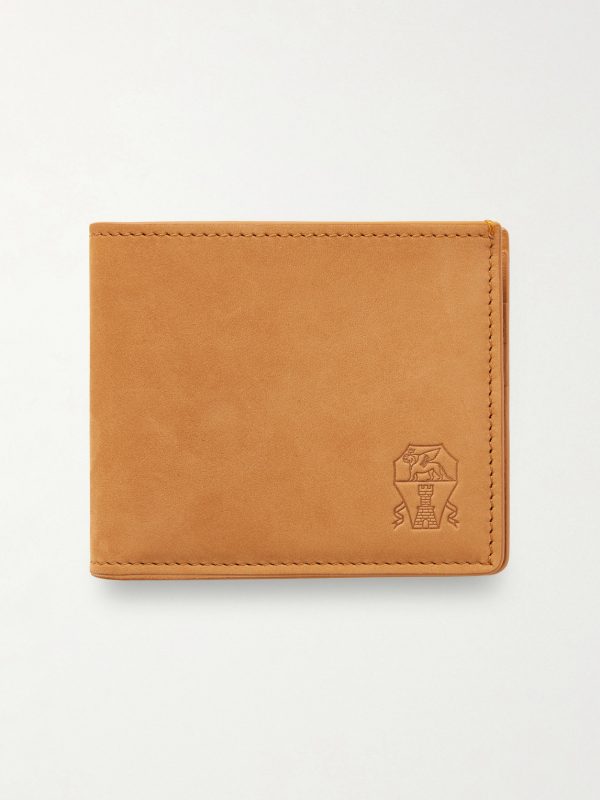 Logo-Debossed Suede Billfold Wallet Logo-Debossed Suede Billfold Wallet