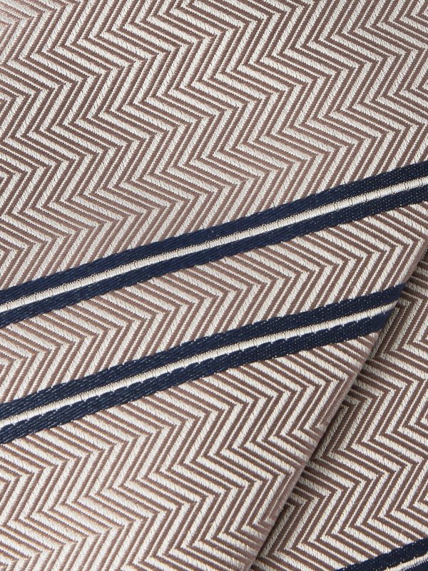7.5cm Striped Herringbone Silk-Jacquard Tie - CU 7.5cm Striped Herringbone Silk-Jacquard Tie - CU
