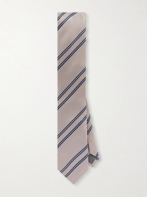 7.5cm Striped Herringbone Silk-Jacquard Tie 7.5cm Striped Herringbone Silk-Jacquard Tie